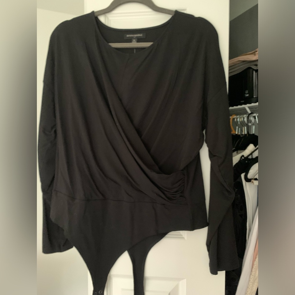 Faux wrap long sleeve body suits (2)